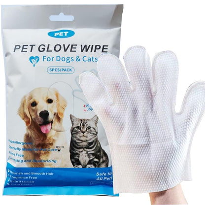 🔥Pet Bathing Wipes for Dogs & Cats, Cleaning & Deodorizing Grooming Gloves