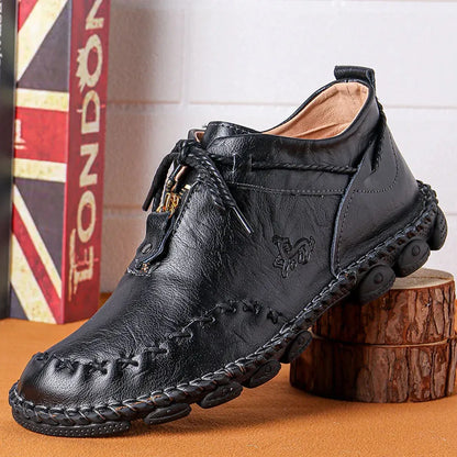 Mens Hand Stitching Non-Slip Soft Sole Genuine Leather Ankle Chukka Boots