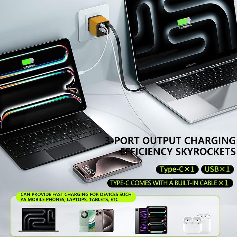 🎁Last Day Promotion 49% OFF✨- 3 in 1 Charger Retractable 80W MAX Fast