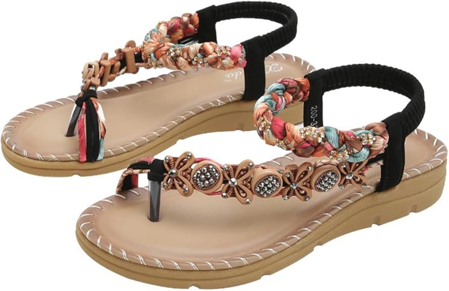 WOMEN'S LIGHTWEIGHT FLOWERS CLIP TOE SANDALS