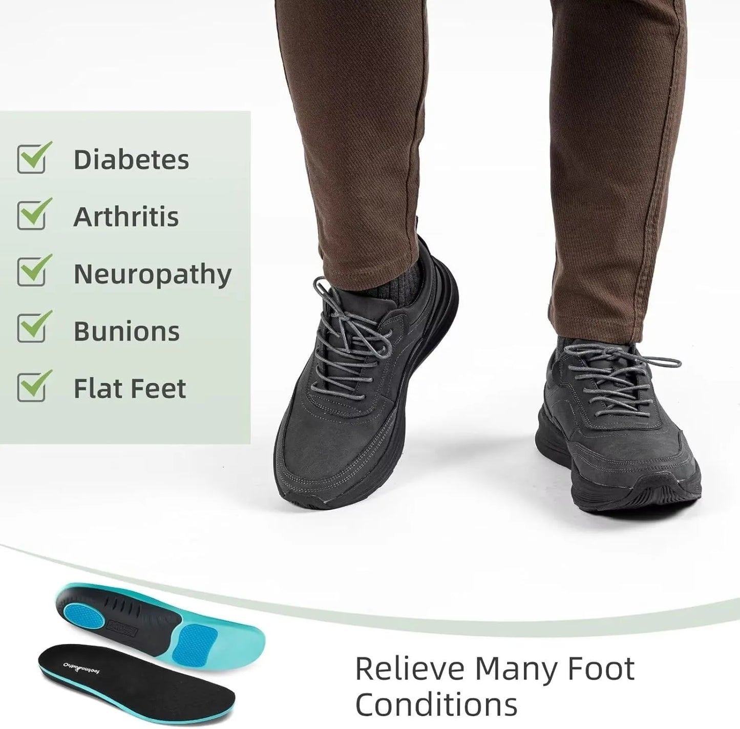 Men's Casual Arch Support Comfort Quick Recovery Orthopedic Walking Shoes