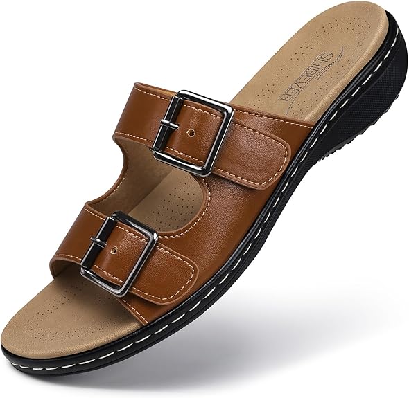 WOMEN BREATHABLE ORTHOPEDIC ADJUSTABLE LADIES LEATHER SANDALS
