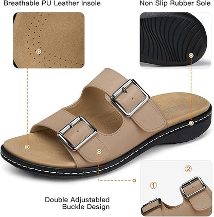 WOMEN BREATHABLE ORTHOPEDIC ADJUSTABLE LADIES LEATHER SANDALS
