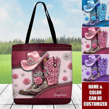 Cowgirl Boots - Personalized Cowgirl Tote Bag