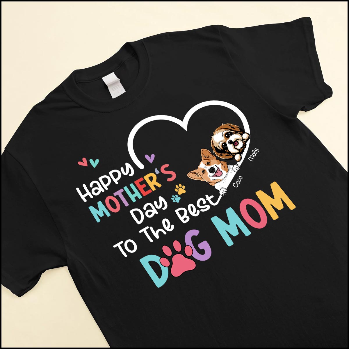 Happy mother's day to the best pet mom Cute Cat Kitten Dog Puppy Pet Personalized T-shirt