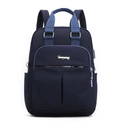 Large Capacity Multiple Pockets Women's Backpack With In-Built USB Charging Port