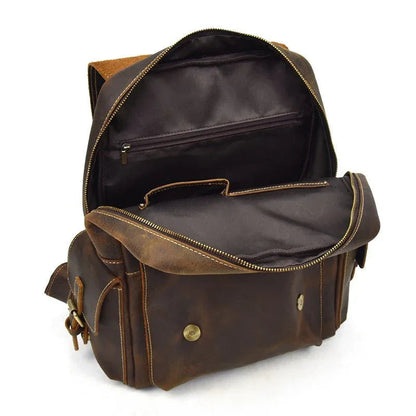 Retro Waterproof Leather Backpack For Men