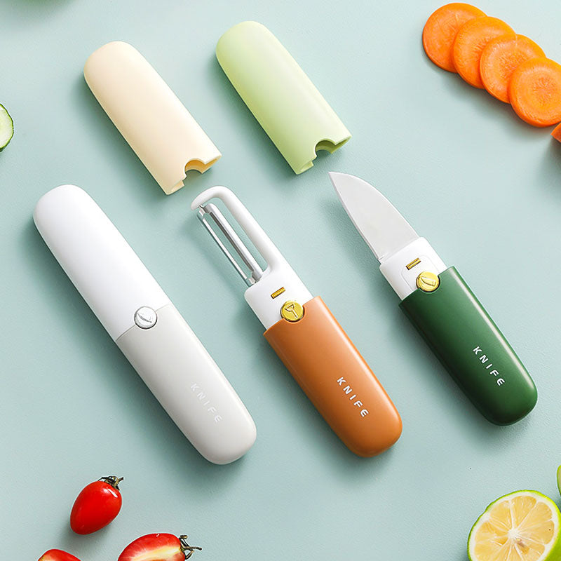 🔥🔥🔥Limited Time Offer $10🔥🔥🔥 - Portable Compact 2-in-1 Fruit Knife and Peeler