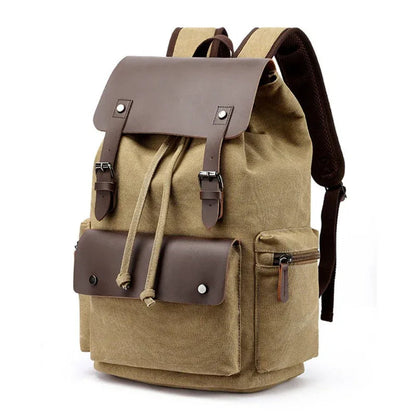 Unisex Casual Business Laptop Bag With Buckle Drawstring Backpack