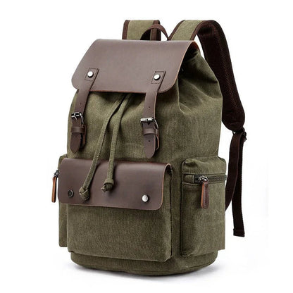 Unisex Casual Business Laptop Bag With Buckle Drawstring Backpack
