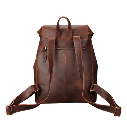 Unisex Leather Large Capacity Leisure Travel Bag Backpack