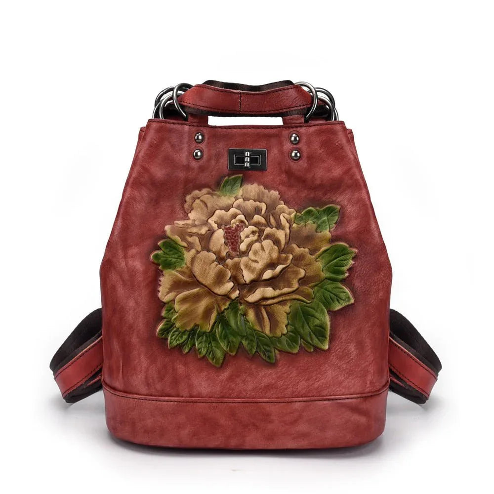 Women's Retro Genuine Leather Backpack